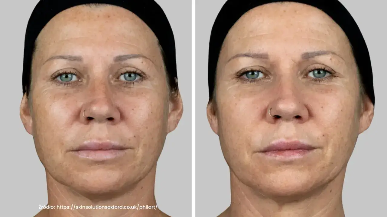 Przed i po zabiegu: skóra wokół oczu jest gładsza, a spojrzenie bardziej wyraziste dzięki efektowi 